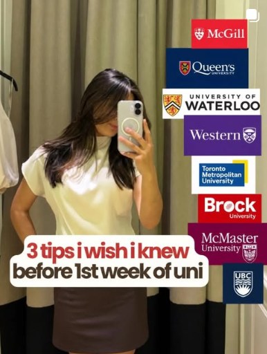 Instagram post: 3 tips I wish I knew before first week of uni