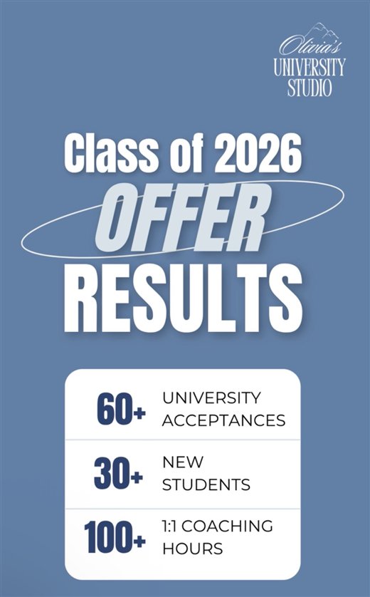 Class of 2026 offer results: 60+ university acceptances, 30+ new students, 100+ 1:1 coaching hours